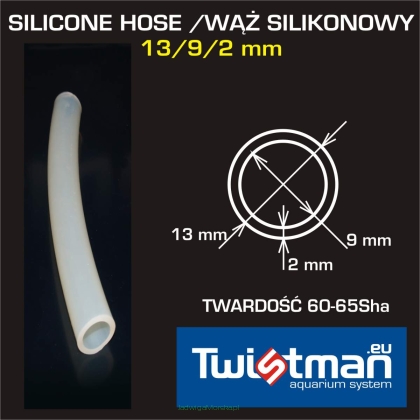 Wąż silikonowy 13/9/2 mm, dł. 10 cm (wysyłka 24h)